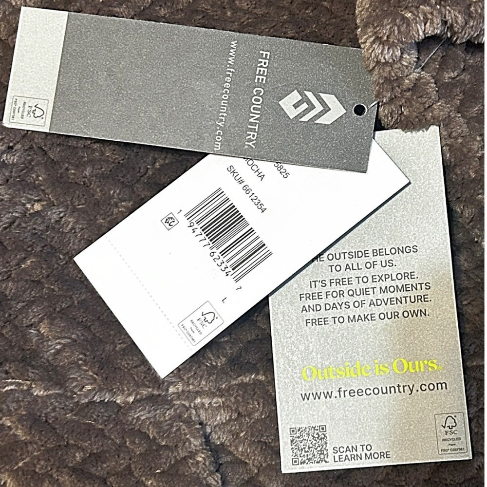 Free Country Butter Pile Fleece Jacket Size L Brown Plush Cozy NWT - Picture 7 of 13